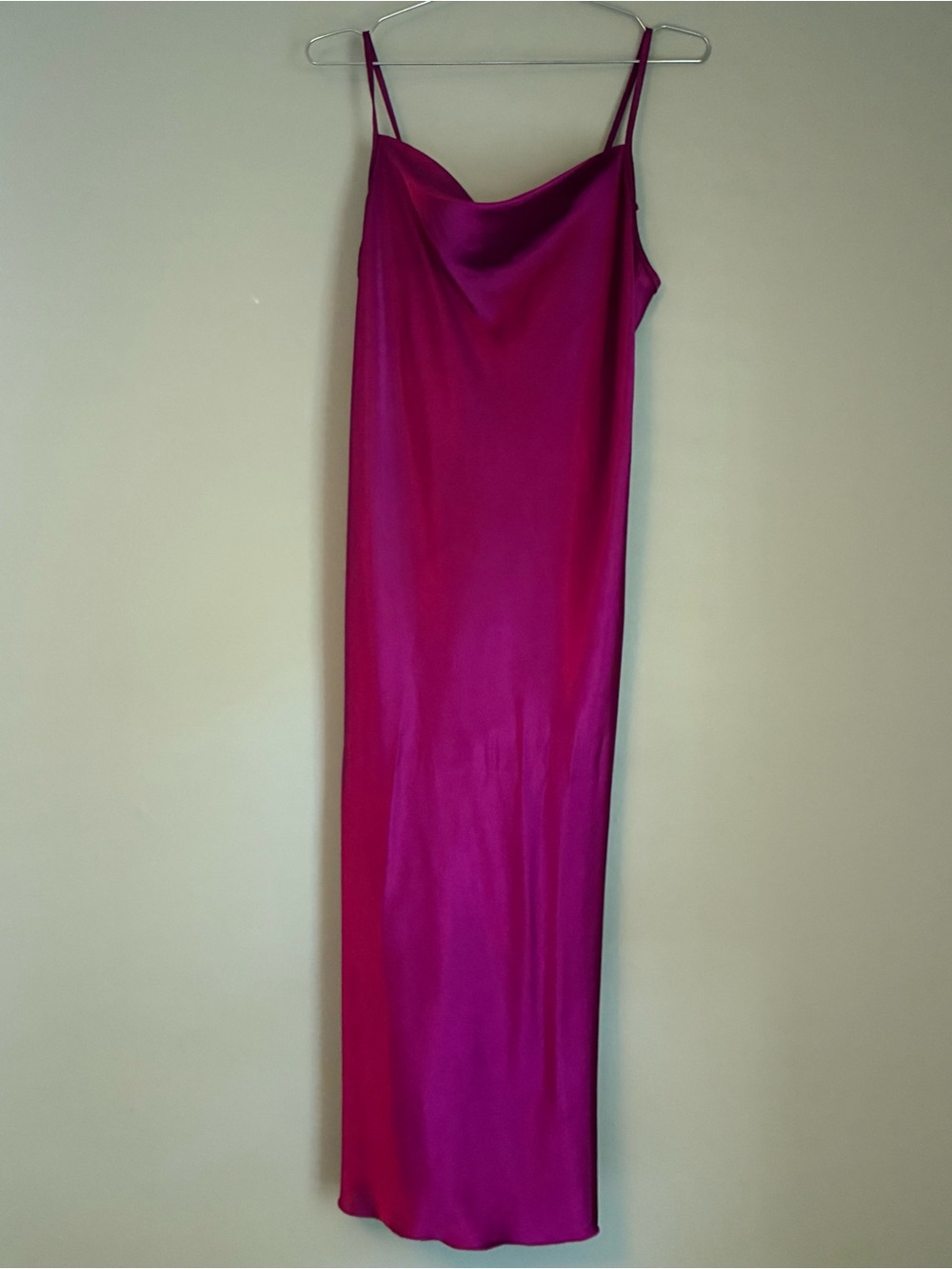 Bebe Fuchsia Slip Skirt - Women's Long Satin Maxi